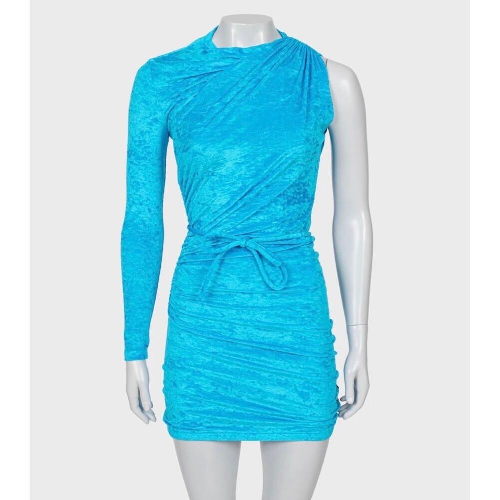 NWOT Balenciaga Light Blue One-Shoulder Fitted Dress 36/S